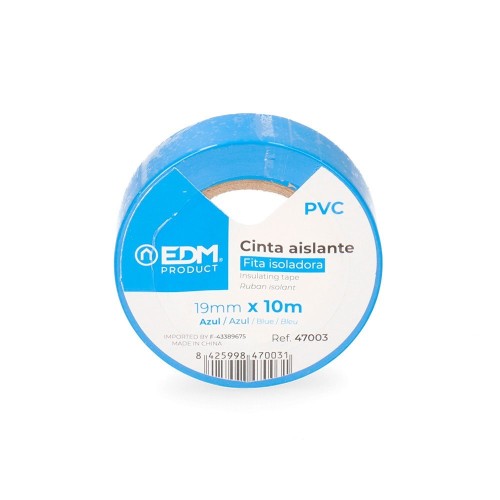 Cinta Adhesiva Aislante 10m x 19mm Azul EDM