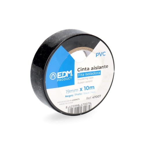 Cinta Aislante Negra 10 Metros x 19mm EDM