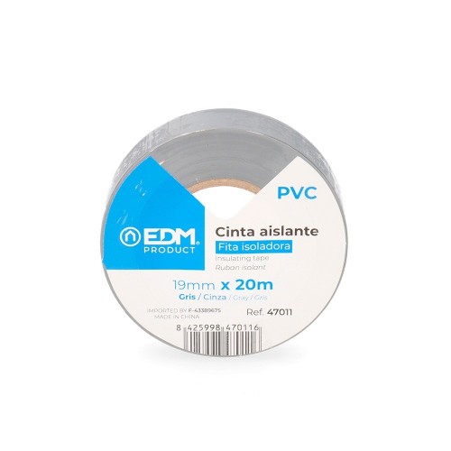 Cinta Aislante Gris 20 Metros x 19mm EDM