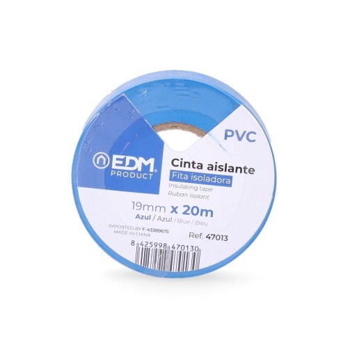 Cinta Aislante 20m x 19mm Azul Calidad Supra EDM Cinta Aislante 20m x 19mm Azul Calidad Supra EDM