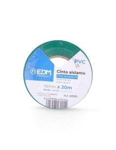 Cinta Aislante Verde 20 Metros x 19mm Calidad Supra EDM 2