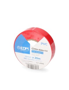 Cinta Aislante Roja 20m x 19mm Modelo Supra EDM