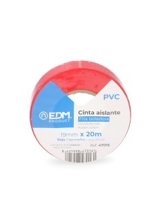 Cinta Aislante Roja 20m x 19mm Modelo Supra EDM 2