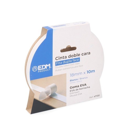 Cinta Doble Cara Goma Eva Extra Fuerte 10m X 18mm Blanco EDM Cinta Doble Cara Goma Eva Extra Fuerte 10m X 18mm Blanco EDM