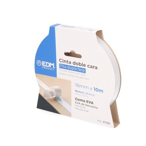 Cinta Doble Cara Goma Eva Extra Fuerte 10m X 18mm Blanco EDM Cinta Doble Cara Goma Eva Extra Fuerte 10m X 18mm Blanco EDM