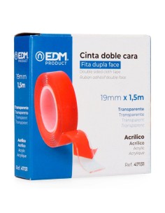 Cinta Adhesiva Doble Cara Ultra Fuerte Acrílico 19mm x 1.5m EDM 2