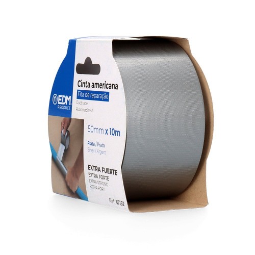 Cinta Americana Multiusos Plata Extrafuerte 10 Metros x 50mm EDM