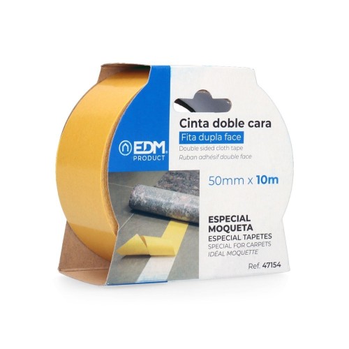 Cinta Adhesiva Doble Cara 10 Metros x 50mm Moquetas EDM