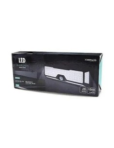 Aplique LED solar sensor negro 20W fría - 1 2
