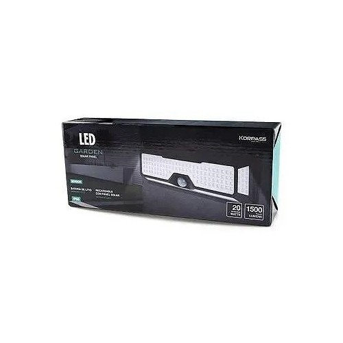 Aplique LED solar sensor negro 20W fría - 2