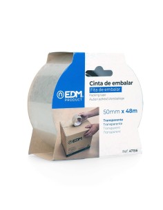 Cinta Adhesiva de Embalar 48 Micras 48m x 50mm Transparente EDM