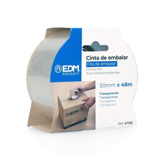 Cinta Adhesiva de Embalar 48 Micras 48m x 50mm Transparente EDM Cinta Adhesiva de Embalar 48 Micras 48m x 50mm Transparente EDM