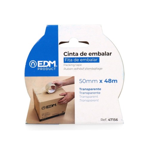 Cinta Adhesiva de Embalar 48 Micras 48m x 50mm Transparente EDM
