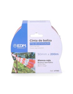Cinta De Balizamiento 200 Metros x 50mm Blanca/Roja Resistente EDM 2