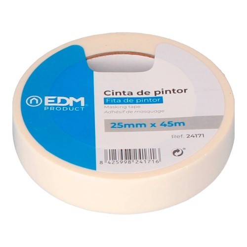 Cinta de Carrocero para Pintor 45 Metros x 25mm EDM Cinta de Carrocero para Pintor 45 Metros x 25mm EDM