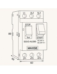Disyuntor Guardamotor Magnetotérmico SGVND2M Rango 0,1 ~ 32A 2