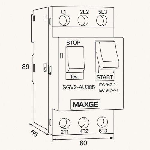 Disyuntor Guardamotor Magnetotérmico SGVND2M Rango 0,1 ~ 32A Disyuntor Guardamotor Magnetotérmico SGVND2M Rango 0,1 ~ 32A