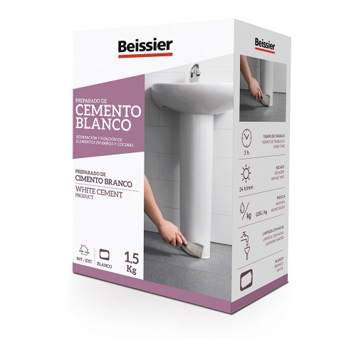 Cemento Blanco 1.5kg Reparación Azulejos Interior Exterior Beissier