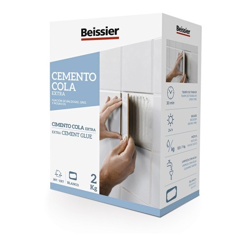 Cemento Cola Extra 2kg Resistente Agua Interior Exterior Blanco