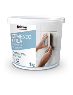 Cemento Cola Pasta 1kg Blanco Interior Baños Cocinas Beissier