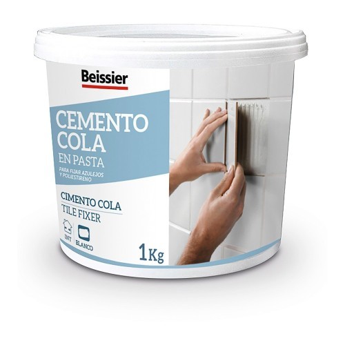 Cemento Cola Pasta 1kg Blanco Interior Baños Cocinas Beissier