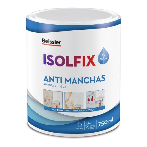 Pintura Cubremanchas Al Agua 750ml Interior Exterior Baños Blanco