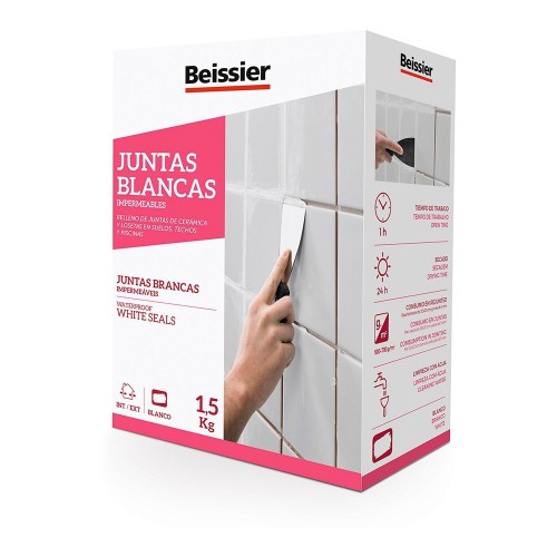 Mortero Relleno Impermeable 1.5kg Blanco Uso Interior Beissier