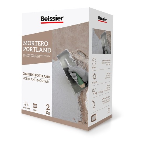Mortero Portland 2kg Gris Interior Exterior Uso Versátil Beissier