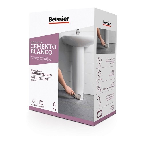 Cemento Blanco 6kg Interior Exterior Secado Rápido Beissier