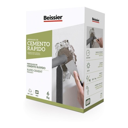 Cemento Rápido 6kg Gris Reparación Interior Exterior Impermeable