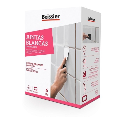 Mortero Juntas Impermeable 6kg Blanco Interior Exterior Beissier