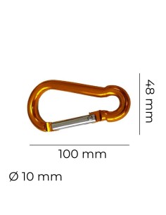Mosquetón Aluminio 10 cm x Ø 10 mm Colores Surtidos EDM 2