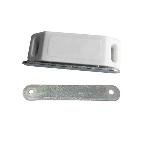 Imán Puerta Armario Acero 75 x 15 x 24 mm Blanco 2 Ud EDM