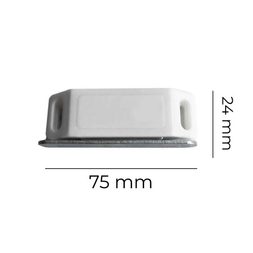 Imán Puerta Armario Acero 75 x 15 x 24 mm Blanco 2 Ud EDM