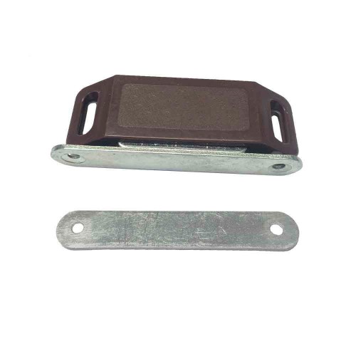 Imán Puerta Armario Acero 75 x 15 x 24 mm Marrón 2 Ud EDM