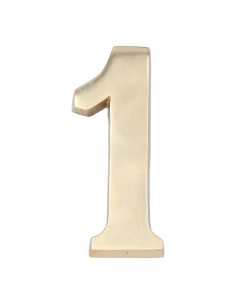 Número 1 Latón Pulido 10 cm Fijación Invisible Oro Viejo EDM