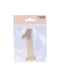 Número 1 Latón Pulido 10 cm Fijación Invisible Oro Viejo EDM 2