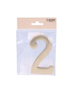 Número 2 Latón Pulido 10 cm Fijación Invisible Oro Viejo EDM 2