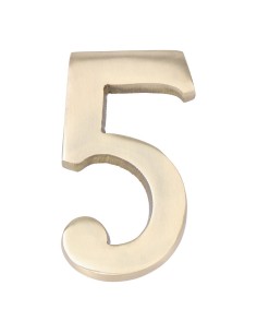 Número 5 Latón Pulido 10 cm Fijación Invisible Oro Viejo EDM