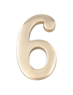 Número 6 Latón Pulido 10 cm Fijación Invisible Oro Viejo EDM
