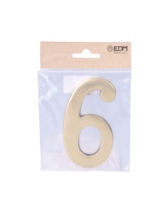 Número 6 Latón Pulido 10 cm Fijación Invisible Oro Viejo EDM 2