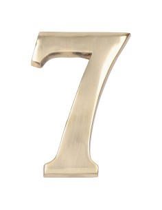 Número 7 Latón Pulido 10 cm Fijación Invisible Oro Viejo EDM