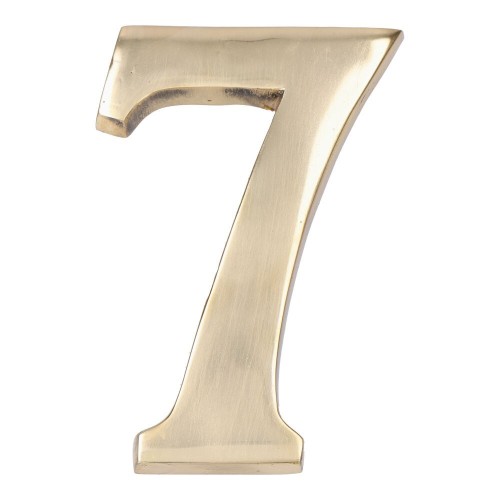 Número 7 Latón Pulido 10 cm Fijación Invisible Oro Viejo EDM
