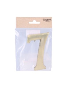Número 7 Latón Pulido 10 cm Fijación Invisible Oro Viejo EDM 2