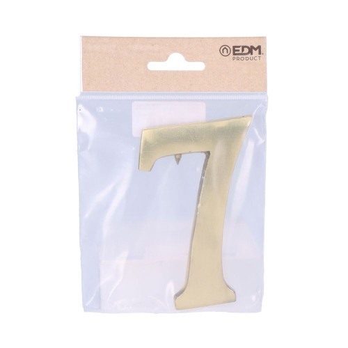 Número 7 Latón Pulido 10 cm Fijación Invisible Oro Viejo EDM Número 7 Latón Pulido 10 cm Fijación Invisible Oro Viejo EDM