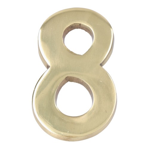 Número 8 Latón Pulido 10 cm Fijación Invisible Oro Viejo EDM