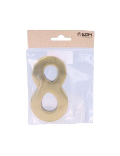 Número 8 Latón Pulido 10 cm Fijación Invisible Oro Viejo EDM 2