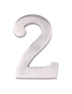 Número 2 Níquel 10 cm Fijación Invisible  Mate EDM