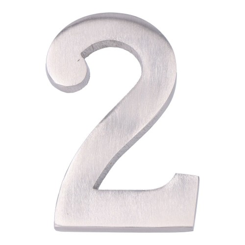 Número 2 Níquel 10 cm Fijación Invisible  Mate EDM