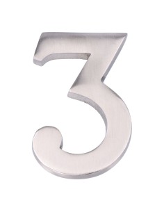 Número 3 Níquel 10 cm Fijación Invisible  Mate EDM